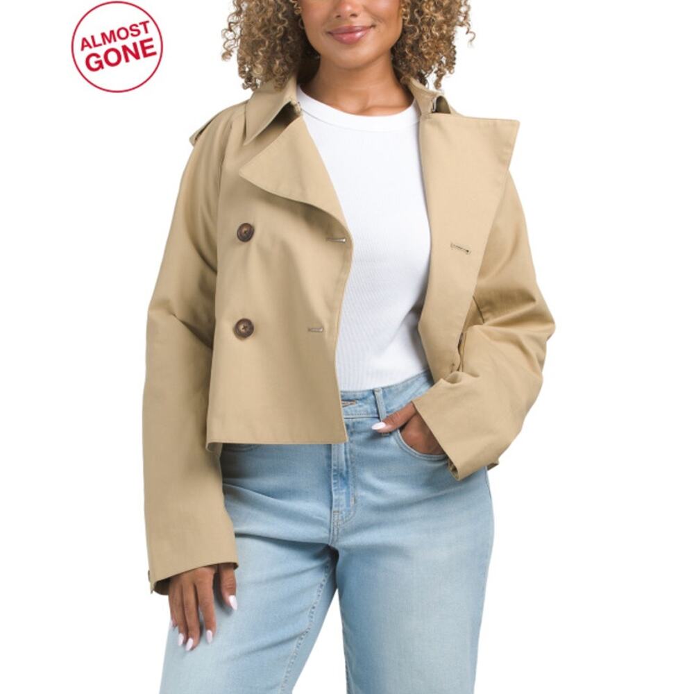 RAG & BONE Talia Khaki Crop Trench Jacket - Picture 4 of 10